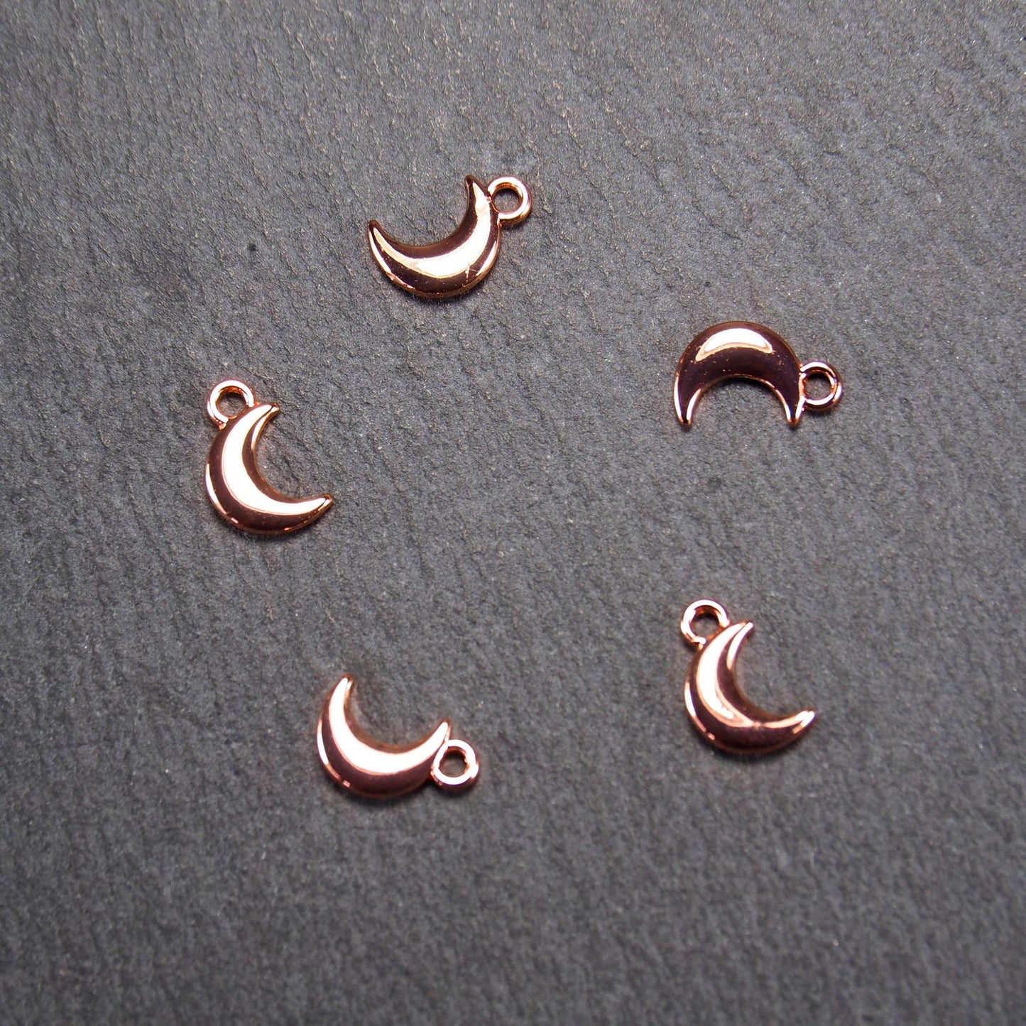 5 Halbmond Anhänger, rosévergoldet, 3D, 11226
