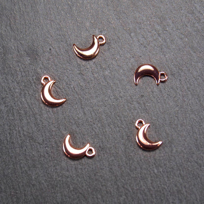 5 Halbmond Anhänger, rosévergoldet, 3D, 11226