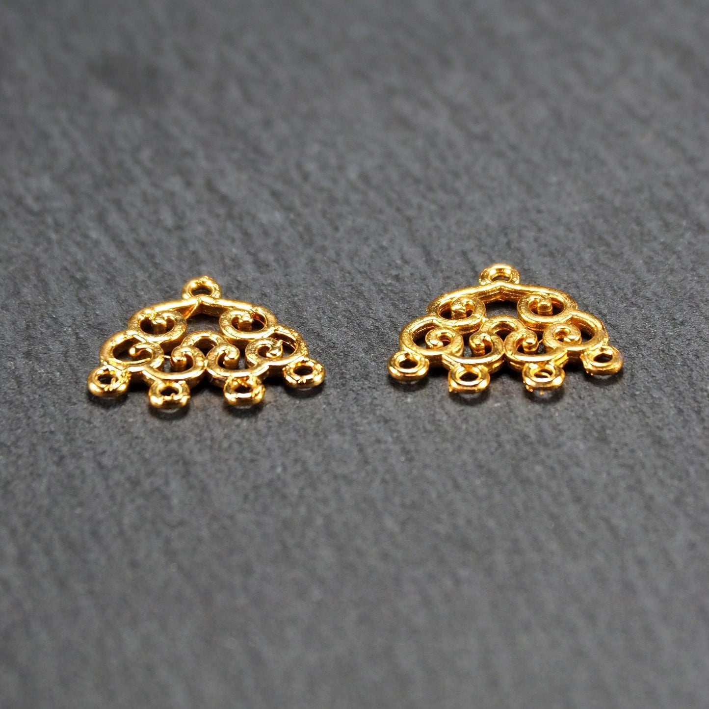 2 Chandelier Verbinder Wolke, vergoldet, filigran, 11182