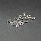 2 Verbinder Floral Jugendstil, antik versilbert, 11192