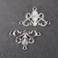 2 Verbinder Floral Jugendstil, antik versilbert, 11192