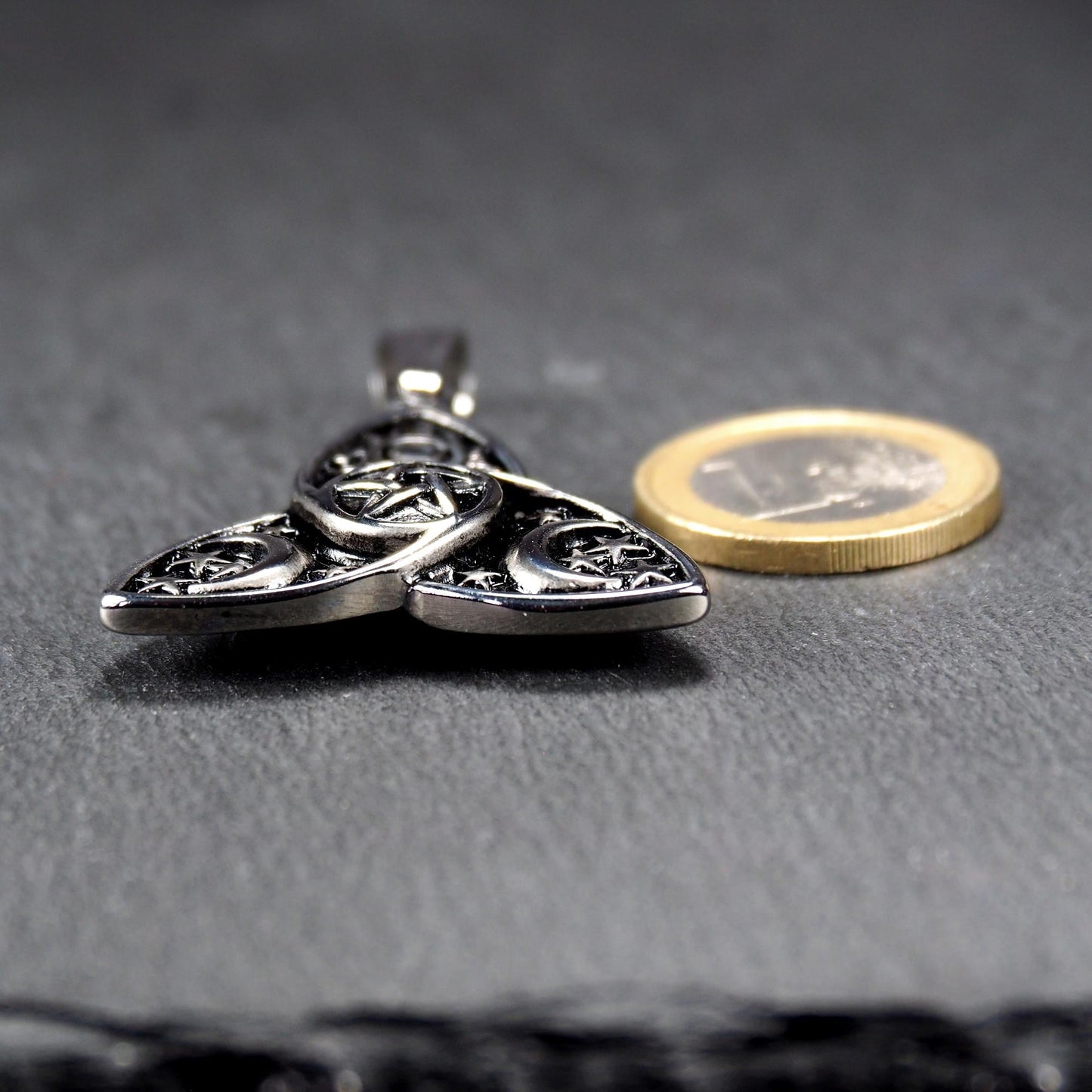 Anhänger Triquetra Pentagramm Sonne Mond Sterne, Edelstahl 304L, 11220