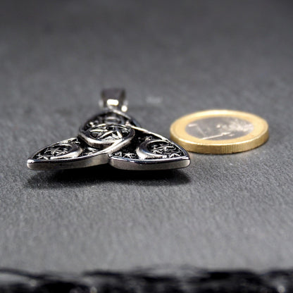 Anhänger Triquetra Pentagramm Sonne Mond Sterne, Edelstahl 304L, 11220