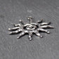 Anhänger Sonne, versilbert, Edelstahl 304, Tribal Design, 11249