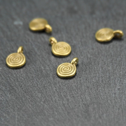 5 Anhänger Spirale, bronzefarben antik, 11255