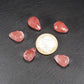Kirschquarz Edelstein Perle, facettierter Tropfen, rosé, 11238