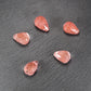 Kirschquarz Edelstein Perle, facettierter Tropfen, rosé, 11238