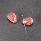 Kirschquarz Edelstein Perle, facettierter Tropfen, rosé, 11238