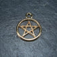 5 Anhänger Pentagramm, antik goldfarben, 10005