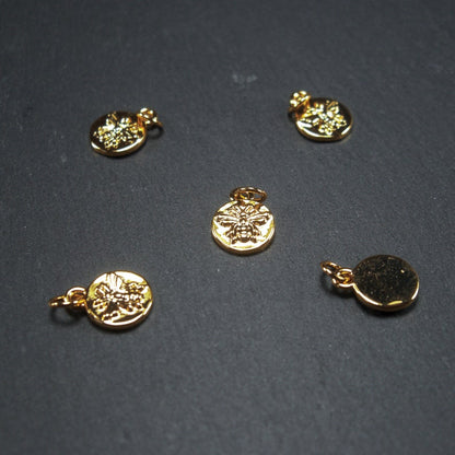 2 Anhänger kleine Biene, 18 Karat vergoldet, 10073
