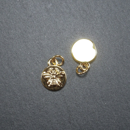 2 Anhänger kleine Biene, 18 Karat vergoldet, 10073
