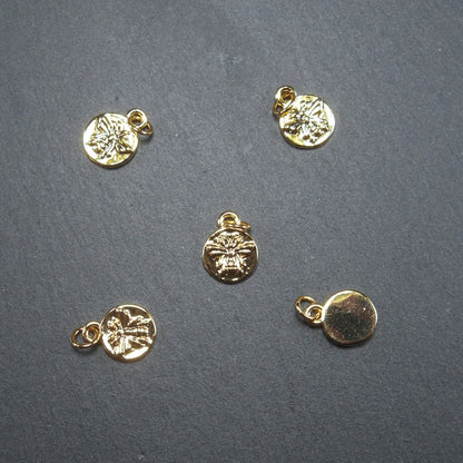 2 Anhänger kleine Biene, 18 Karat vergoldet, 10073