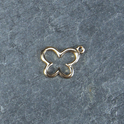 2 Anhänger kleiner Schmetterling, Messing 24 K vergoldet, 10074