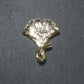 Anhänger zartes Ginkgoblatt, Messing, 24 Karat vergoldet, 10347