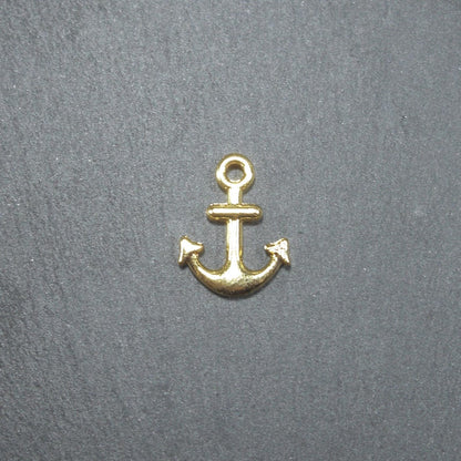 4 Anker Anhänger, Verbinder, vergoldet, 10333