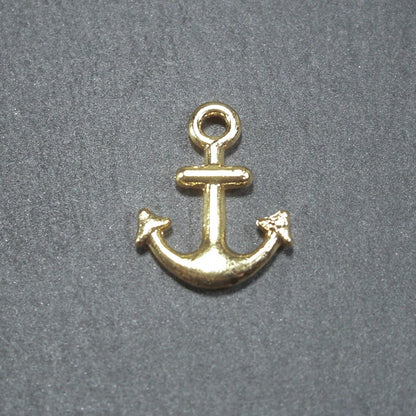 4 Anker Anhänger, Verbinder, vergoldet, 10333