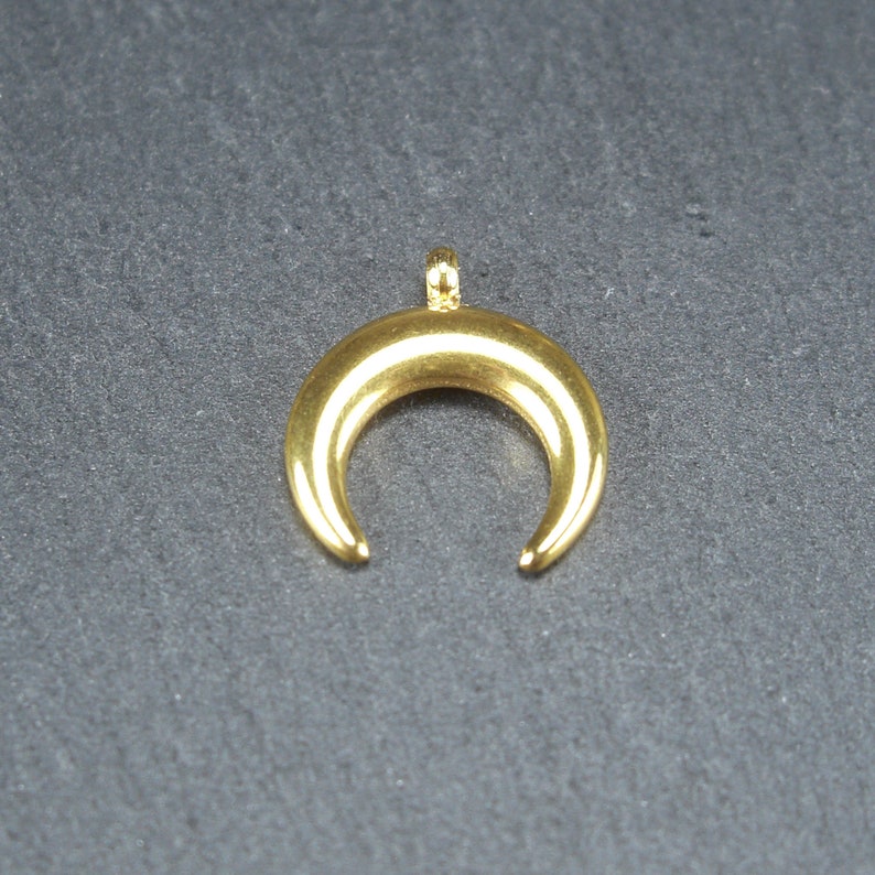 Anhänger Mond, Edelstahl, vergoldet, 10378