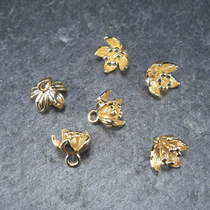 2 Anhänger Blüte, 24 Karat vergoldet, 10341