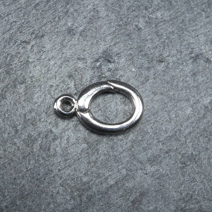 Anhänger zum Einhängen / Karabiner Verschluss, Messing, versilbert, 10403