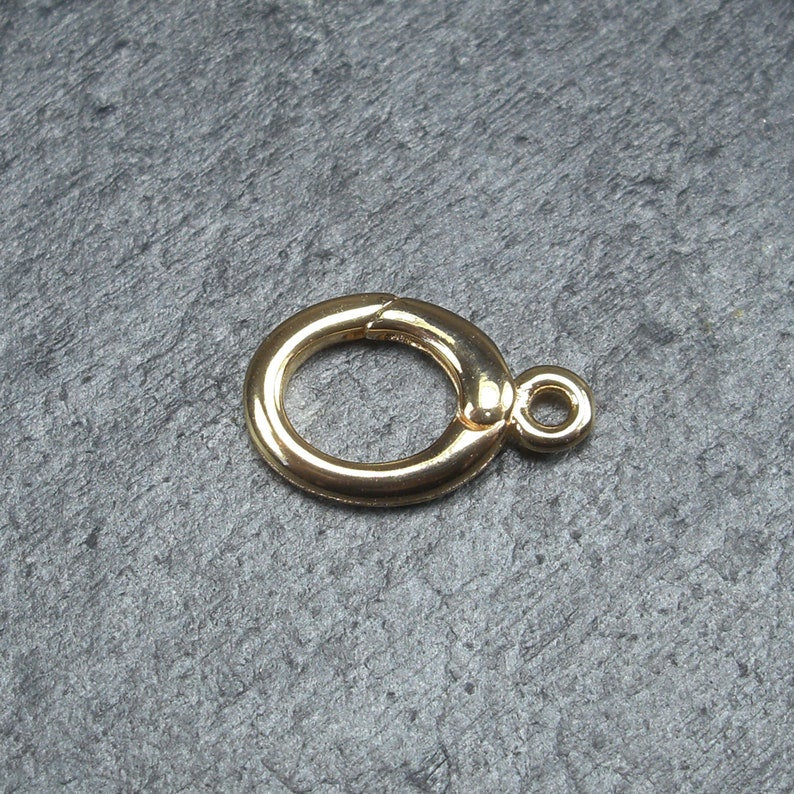 Anhänger zum Einhängen / Karabiner Verschluss, Messing, 24 Karat vergoldet, 10404