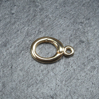 Anhänger zum Einhängen / Karabiner Verschluss, Messing, 24 Karat vergoldet, 10404