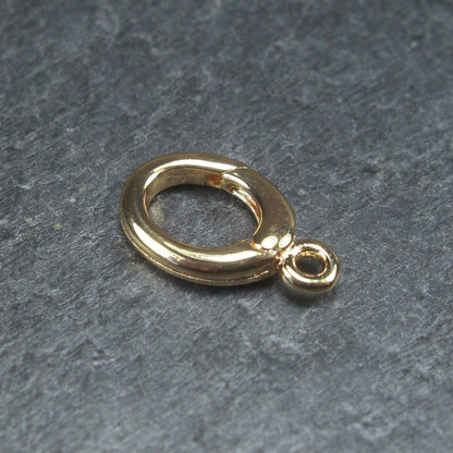 Anhänger zum Einhängen / Karabiner Verschluss, Messing, 24 Karat vergoldet, 10404