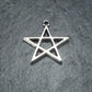 2 Anhänger Pentagramm, antik silberfarben, 10513