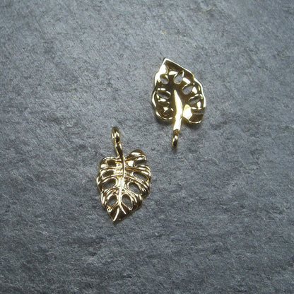 Anhänger Monsterablatt, Messing, 14 Karat vergoldet, 10510