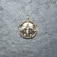 Anhänger Kompass, Stern, Messing, 14 K vergoldet, 10512