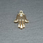 Anhänger Hamsa, Zirkonia, Hand der Fatima, Messing, 24 K vergoldet, 10647