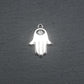 Anhänger Hamsa, Zirkonia, Hand der Fatima, Messing, versilbert, 10648