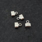 10 Endkappen flach oval für 6 x 2,5 mm Band, antik silber,10132