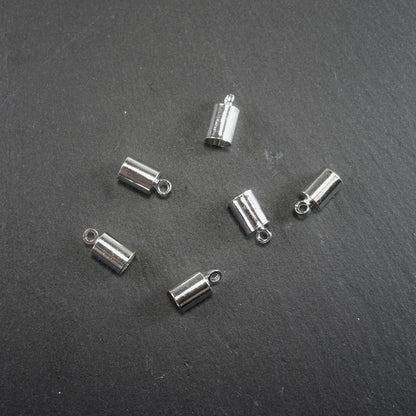 10 Endkappen rundfür  4,6 mm Band, silberfarben, 10140