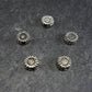 10 kleine Sonnenblumen Perlen, antik silberfarben, 10245