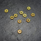 20 Spacer Perlen, Blüten, goldfarben, 10250