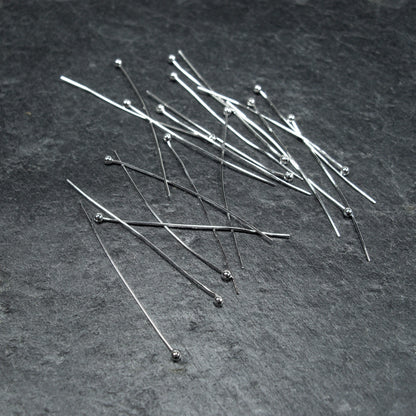40 Kugelstifte 30 mm, platinfarben, 10161