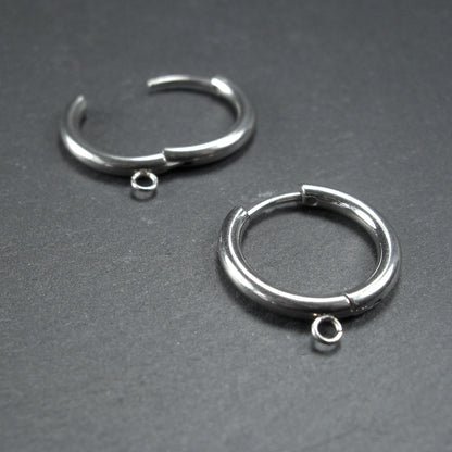 1 Paar große Klappreolen für Anhänger, Edelstahl, Ohrhaken,10189