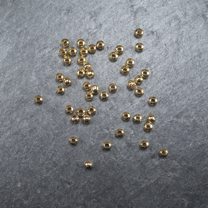 50 kleine Perlen 3mm, goldfarben, 10206