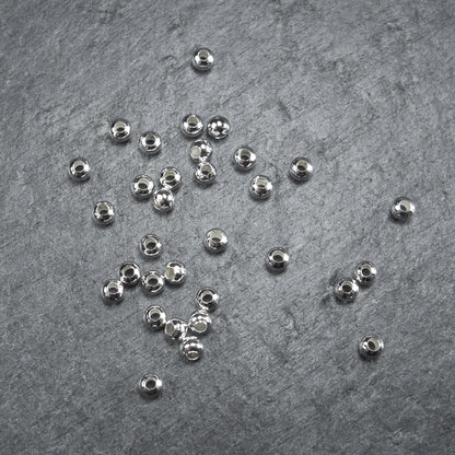 50 kleine Perlen 3mm, silberfarben, 10225