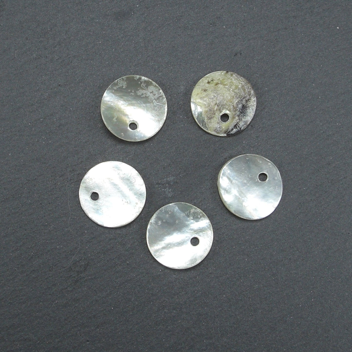 10 Anhänger Perlmutt, Muschel Scheibe, 11 mm, Akoya, 10009