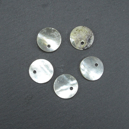 10 Anhänger Perlmutt, Muschel Scheibe, 11 mm, Akoya, 10009