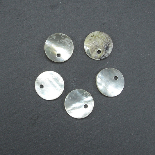 10 Anhänger Perlmutt, Muschel Scheibe, 11 mm, Akoya, 10009
