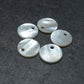 5 Anhänger Perlmutt grau, Muschel Scheibe, 10 mm, 10044