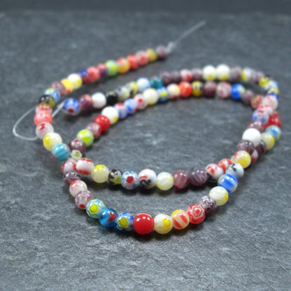 96 Millefiori Glas Perlen, rund, 4 mm, 10204