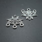 2 Chandelier Verbinder floral, Jugendstil, antik silberfarben, Ohrringe, DIY, 10271
