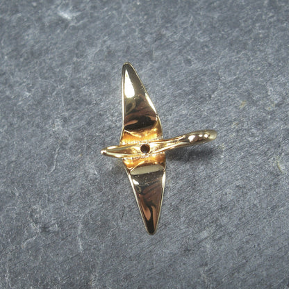 Perle Origami Kranich, Vogel, Messing 24 K vergoldet, 10234