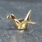 Perle Origami Kranich, Vogel, Messing 24 K vergoldet, 10234