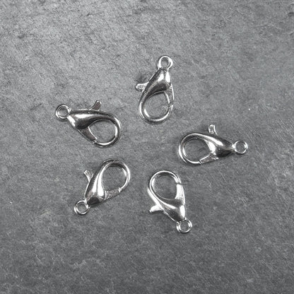 10 Karabiner 16 x 8 mm, platinfarben, Verschluss, 10300