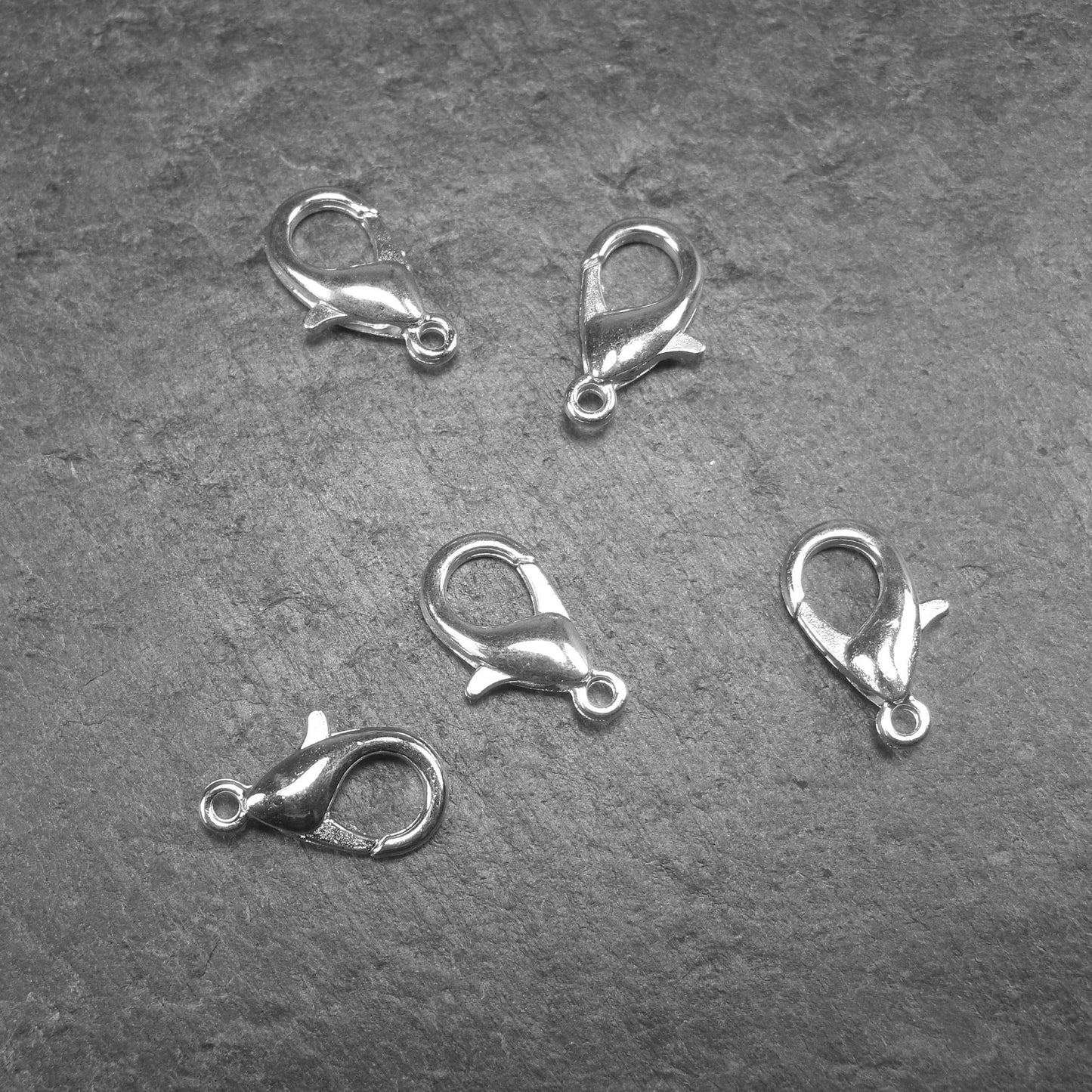 10 Karabiner 16 x 8 mm, silberfarben, Verschluss, 10299