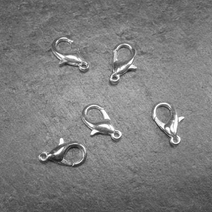 10 Karabiner 16 x 8 mm, silberfarben, Verschluss, 10299